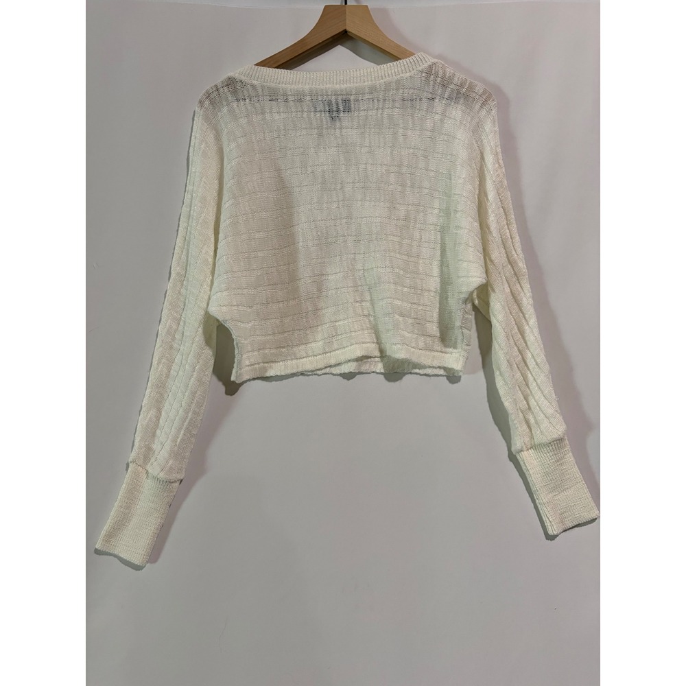 Express Knit Crop Sweater White XS Coquette Knitwear Clean Girl Minimalist